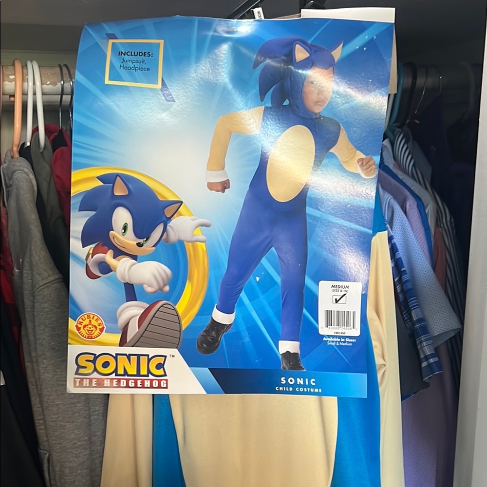Boys sonic medium Kids Costume - Blue
